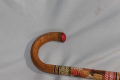 Manly Heavy Duty Hand Carved Wooden Cane Mexican Aztec Hand Painted ONE Cane