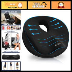 Memory Foam Donut Pillow for Tailbone Pain Relief, Hemorrhoids & Sciatica Comfor