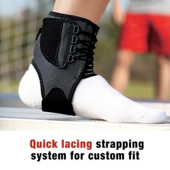 Adjustable Ankle Brace with Quick Lace Strapping System for Support and