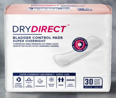 Parent Giving Dry Direct Overnight Bladder Control Pads, One Size, 1 pkg / 30ct