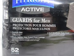 FitRight Active Guards for Men 52 Ct Maximum Absorbency Incontinence Pads New