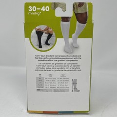 Core-Spun Gradient Compression Support Socks 30-40mmHg (Black) Size Large
