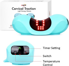 Red Light Therapy Neck Traction Pillow, Neck Stretcher for Neck Pain Relief
