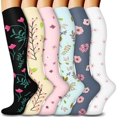 6 Pairs Compression Large-X-Large 01 Assort – Black/Blue/Grey/Pink/Beige/White