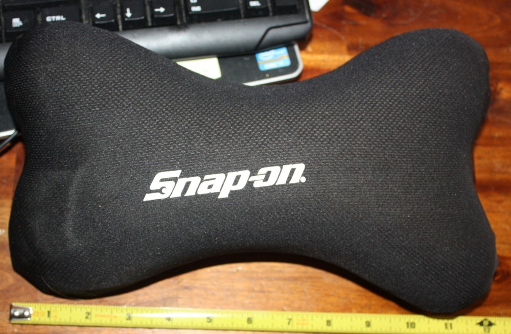 Snap On Neck Or Back Cushion Pillow Memory Foam Car Comfort Black White Letters