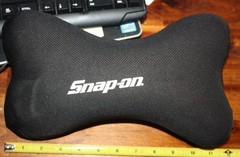 Snap On Neck Or Back Cushion Pillow Memory Foam Car Comfort Black White Letters