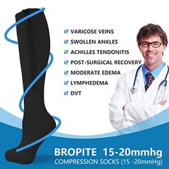 2Pairs Compression Socks with Zipper, Stretchable Zip Up Compression Socks, L-XL