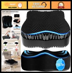 Extra Large Gel Seat Cushion 19″ – Thick Pressure Relief for Sciatica & Coccyx P