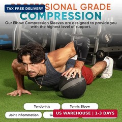 PhysFlex Elbow Brace 2 Pack for Tennis & Golfer’s Elbow Pain Relief – Elbow Comp