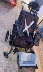 Quickie Iris Tilt-In-Space Youth Manual Wheelchair + Tobii Dynavox CnctIT Mount