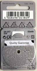 Power One Hearing Aid Battery p10 – Lot of 36 Batteries 6 Packs of 6 Batteries