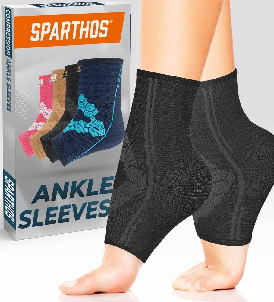 Ankle Compression Socks (Pair) – Plantar Fasciitis Sleeves with Arch Support –