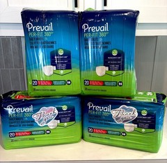 80ct Prevail Per-Fit 360 Daily Briefs Size 1 Max Plus Absorbency 4 pks x 20pcs