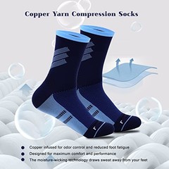 Copper Yarn Compression Socks Reduce Swelling Improve 6-10 Multicolor-4pairs
