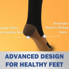 Copper Closed Toe Compression Socks Leg Calf Ankle Support Men Women S-XL