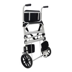 Foldable Shower Chair w/Wheels, Aluminum Alloy Height Adjustable Shower Chair