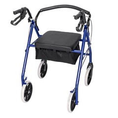 Aluminum Rollator Folding Rolling Walker w/Seat 8″ Wheels, 450lb Weight Capacity