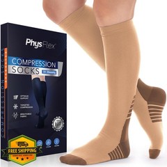 PhysFlex Compression Socks Beige Large/XL