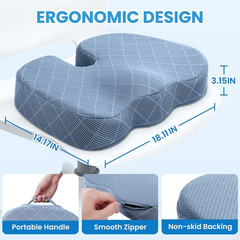 Office/Car Seat Cushion, Non-Slip Sciatica & Back Coccyx Tailbone Pain Relief Ch