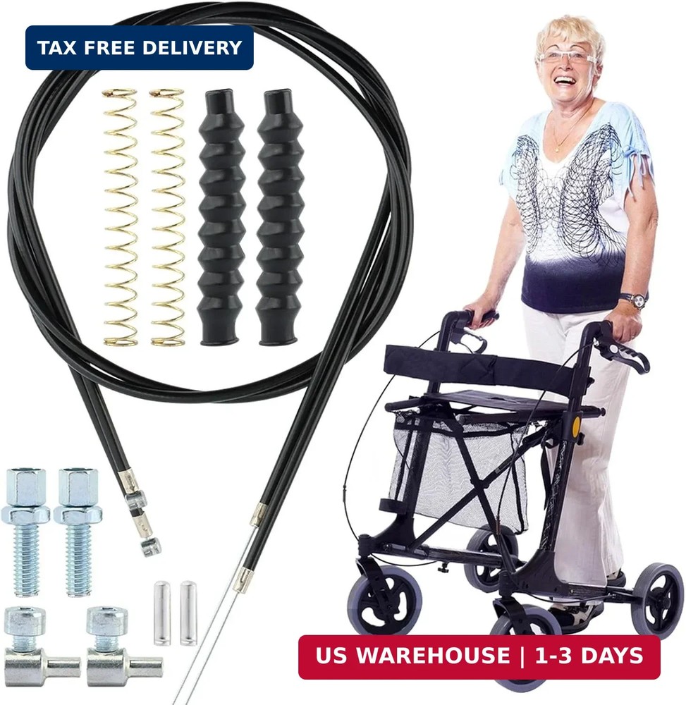14Pcs Brake Cable Drive Rollator Replacement Parts, 45″ Brake Cable Roll