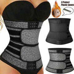 Women Waist Trainer Sauna Neoprene Sweat Belt Tummy Control Yoga Gym Body Shaper