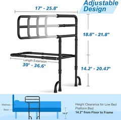 Bed Rails for Elderly Adults~ ASTM-Approved Bed Rails for Seniors w Anti-Wobble