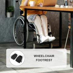 1 Pair Universal Lifting Wheelchair Footrest Durable ABS Plastic Black