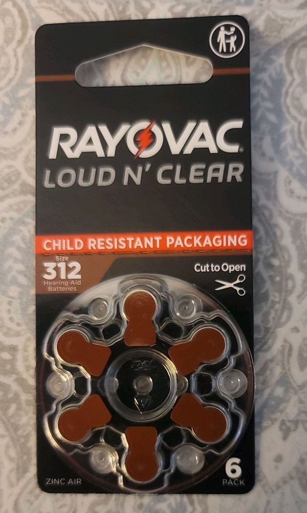 Rayovac Size 312 Loud N Clear Hearing Batteries – 60 total Exp 01/2029