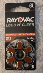 Rayovac Size 312 Loud N Clear Hearing Batteries – 60 total Exp 01/2029