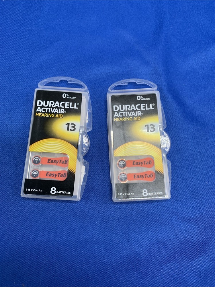 Duracell Activair Hearing Aid Batteries – 2 Pk of 8 – Sz: 13, Exp 2027