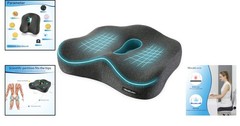 Dark Gray Coccyx Seat Cushion for Sciatica Pain Relief – Ideal for Home & Office