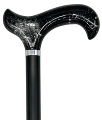 Tall Adjustable Classy Cane in Black-Silver 31″ to 38″