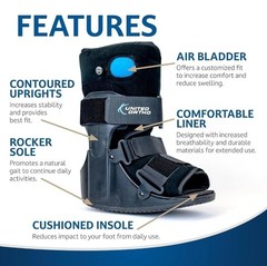 United Ortho Short Air Cam Walker Fracture Boot, Large, Black New USA1411X