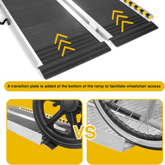 6FT Portable Non-Slip Aluminum Wheelchair Ramp for Home Steps and Doorways