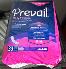 Prevail Daily Incontinence Pads Regular Ultimate Absorbency Odor Control 33ct
