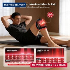 3-in-1 Red Light Therapy Knee Brace, 240 LEDs 660nm & 850nm Infrared Light Thera