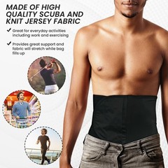 Elite Ostomy Support Belt, Black, For Colostomy & ileostomy bag support, Unisex