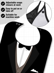 8 Pcs Adult Bib for Eating Bow Tie Pattern Machine Washable Clothing Protecto…