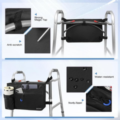 ZHCHG Walker Bag with Cup Holder, Walker Accessories for Seniors Detachable, Fol