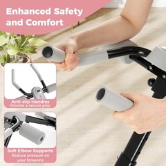 Adjustable Abdominal Trainer with Elbow Support Knee Protection and LCD Monitor