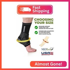 NeoTech Care Adjustable Ankle Support Brace (Black, Size L, 1 Pair)
