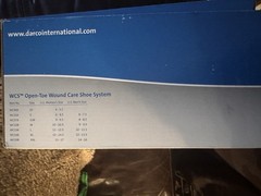 Brand New DARCO WCS™ Open-Toe Wound Care Shoe System LEFT SHOE ONLY