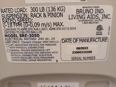 bruno elan sre 3050 stairlift, 9ft, 8in Rail, Left Side