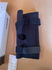 Breg Econ Hinged Knee Brace Large L Wraparound Open Back Black Orthopedic 11214