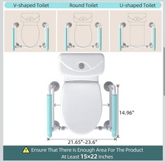Toilet Safety Rails – Adjustable and Sturdy Handles (up to 400lbs.) NIB
