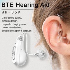 JINGHAO Hearing Aid Hearing Loss Rechargeable BTE Ear Aids Open Fits Earplugs US
