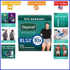 Fresh Protection Adult Diapers for Men Extra-Large Grey 15 Count