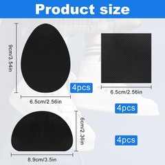 12 PCS Non Slip Shoe Sole Bottom Protector – Self-Adhesive Rubber Black