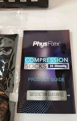 PhysFlex Compression Socks Tall Size Large Extra LG Black 20-30mmHg 1 Pair NEW
