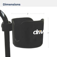 Drive Medical Universal Clamp-On Cup Holder For Walker, Rollator, & Wheelchair